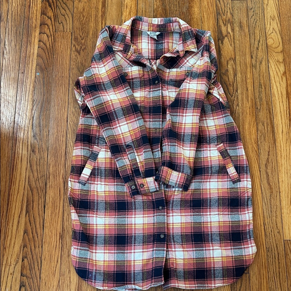 Duluth Trading Co Red and Yellow Plaid Shirt